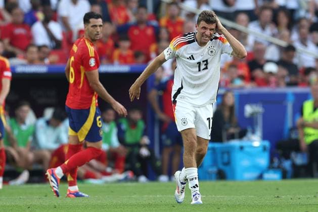 Soccer UEFA EURO 2024 quarter-final Spain Germany on 05 07 2024 at the Stuttgart Arena in Stuttgart Thomas Müller Germany xMSx