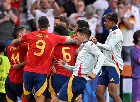 05 07 2024, Football UEFA EURO 2024, Quarter-final, Spain Germany, in the Stuttgart Arena Goal celebration