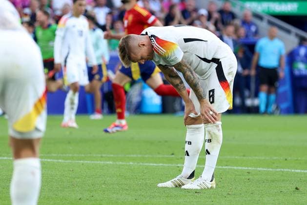 Soccer UEFA EURO 2024 quarter-final Spain Germany on 05 07 2024 at the Stuttgart Arena in Stuttgart Toni Kroos Germany disappointed xMSx