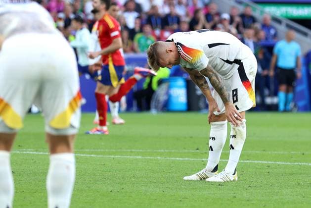 Soccer UEFA EURO 2024 quarter-final Spain Germany on 05 07 2024 at the Stuttgart Arena in Stuttgart Toni Kroos Germany disappointed xMSx