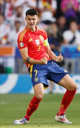 Spain v Germany: Quarter-Final - UEFA EURO, EM, Europameisterschaft,Fussball 2024 Alvaro Morata of Spain reacts during the UEFA EURO 2024 quarter-final match between Spain and Germany at Stuttgart Arena on July 5, 2024 in Stuttgart, Germany. Stuttgart Stuttgart Arena Germany Germany Copyright: xRichardxSellers Sportsphoto APLx 14044197