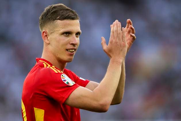 Spain v Germany - UEFA EURO, EM, Europameisterschaft,Fussball 2024 Dani Olmo of Spain gestures at the end of the UEFA EURO 2024 quarter-final football match between Spain and Germany. Stuttgart Germany Copyright: xNicolòxCampox