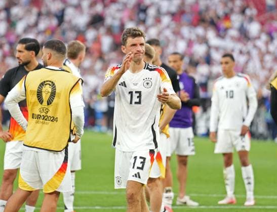 05 07 2024, Football UEFA EURO 2024, quarter-final, Spain Germany, in the Stuttgart Arena Thomas Müller Germany is disappointed