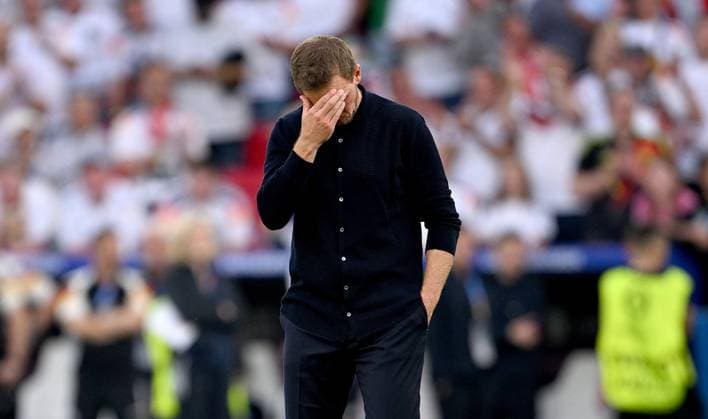 Football Euro 2024 quarter-finals 05 07 2024 Spain Germany Germanys disappointment at being eliminated from the tournament German coach Julian Nagelsmann