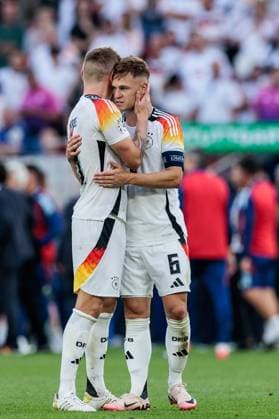 UEFA EURO 2024 Spain Germany 05 07 2024 Toni Kroos Germany, 8 , Joshua Kimmich Germany, 6 UEFA EURO 2024 Spain Germany Stuttgart Arena, Stuttgart on 05 07 2024 Copyright: xBEAUTIFULxSPORTS Wunderlx