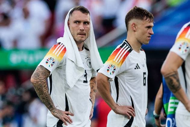 UEFA EURO 2024 Spain Germany 05 07 2024 David Raum Germany, 3 Joshua Kimmich Germany, 6 UEFA EURO 2024 Spain Germany Stuttgart Arena, Stuttgart on 05 07 2024 Copyright: xBEAUTIFULxSPORTS Wunderlx