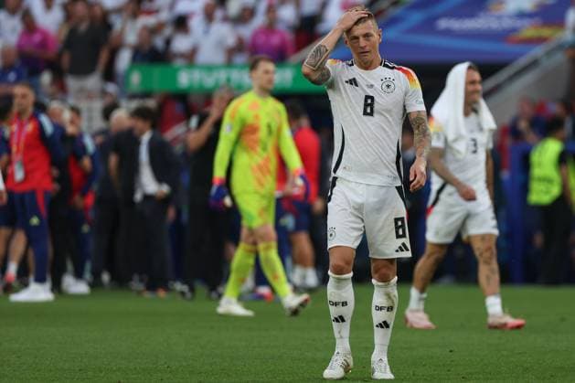 Euro 2024 Spain Germany on 05 07 2024 in the Stuttgart Arena in Stuttgart Toni Kroos Germany 8 dissatisfied, disappointed, disappointed, dejected MH