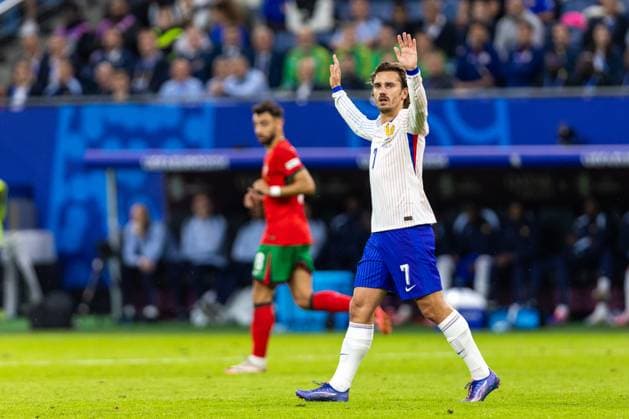 Portugal v France: Quarter-Final - UEFA EURO, EM, Europameisterschaft,Fussball 2024 Antoine Griezmann is playing during the UEFA Euro 2024 Quarter-Final match between Portugal v France, at the stadium in Hamburg, Germany, on July 5, 2024. Hamburg Germany  Copyright: xAndrzejxIwanczukx originalFilename:iwanczuk-portugal240705_npmBw.jpg