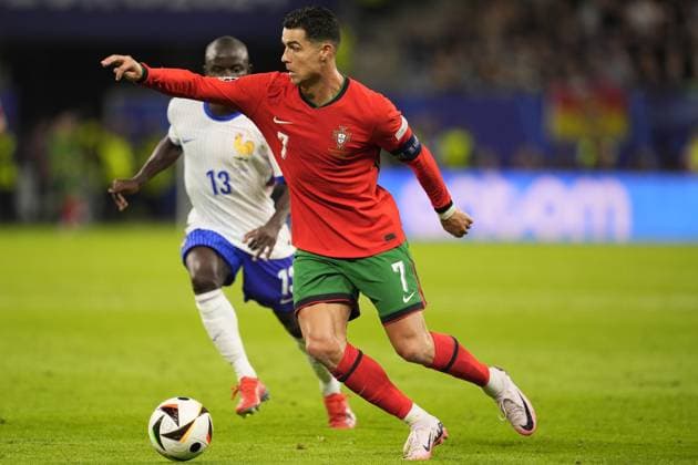 Portugal s Cristiano Ronaldo during a quarterfinal match between Portugal and France at the Euro 2024 soccer tournament in Hamburg, Germany - Friday July 5, 2024. - Soccer .  Copyright: xFabioxFerrari LaPressex
