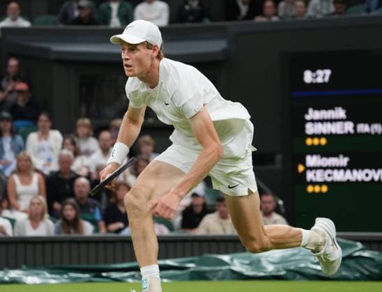 Lawn Tennis - 2024 Wimbledon Championship Mens singles Yannick Sinner (ITA) v MIomir Kecmanovic (SRB) All England Lawn Tennis & Croquet Club - Friday 5th July 2024 Yannick Sinner (ITA) 