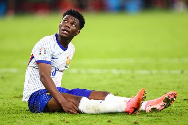 Portugal gegen Frankreich 5. Juli 2024, Hamburg UEFA EUROs Viertelfinale Portugal gegen Frankreich Aurelien Tchouameni von Frankreich Foto Charlotte Wilson Abseits Hamburg Deutschland  Copyright: xCharlottexWilsonx xOffsidexOffside