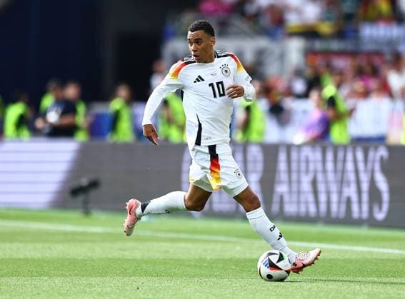 Jamal Musiala of Germany Spain v Germany, UEFA European Championship, EM, Europameisterschaft 2024, Quarter Final, Football, Stuttgart Arena, Stuttgart, Germany, 05 Jul 2024 EDITORIAL USE ONLY No use with unauthorised audio, video, data, fixture lists, club league logos or live services. Online in-match use limited to 120 images, no video emulation. No use in betting, games or single club league player publications. Copyright: xMichaelxZemanek Shutterstockx 14571380fw
