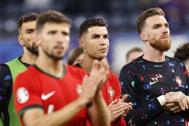 HAMBURG - Cristiano Ronaldo of Portugal disappointment during the UEFA EURO, EM, Europameisterschaft,Fussball 2024 quarter-final match between Portugal and France at the Volksparkstadion on July 5, 2024 in Hamburg, Germany. ANP Hollandse Hoogte MAURICE VAN STEEN UEFA EURO 2024 2024 xVIxANPxSportx xVanxSteenxFotografiexIVx 502842193 originalFilename: 502842193.jpg