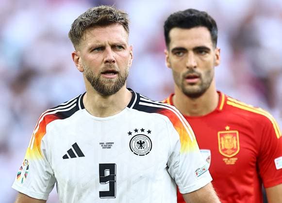 Niclas Fullkrug of Germany Spain v Germany, UEFA European Championship, EM, Europameisterschaft 2024, Quarter Final, Football, Stuttgart Arena, Stuttgart, Germany, 05 Jul 2024 EDITORIAL USE ONLY No use with unauthorised audio, video, data, fixture lists, club league logos or live services. Online in-match use limited to 120 images, no video emulation. No use in betting, games or single club league player publications. Copyright: xMichaelxZemanek Shutterstockx 14571380hq