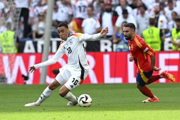 JAMAL MUSIALA, DANIEL CARVAJAL, UEFA EURO, EM, Europameisterschaft,Fussball 2024, Spain-Germany 2-1, contrasto UEFA EURO 2024 SPAGNA-GERMANIA 2-1 dts