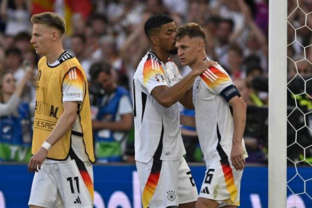 Chris Führich Fuehrich 11 Germany Benjamin Henrichs 20 Germany Kai Havertz 7 Germany dissatisfied disappointed dejected frustrated, 05 07 2024 European Football Championship in Germany Spain vs Germany , Neckarpark Stadion, Stuttgart, Baden Württemberg Germany Copyright: xpepphotox xHorstxMauelshagenx pep00321, pep_20240705_hm
