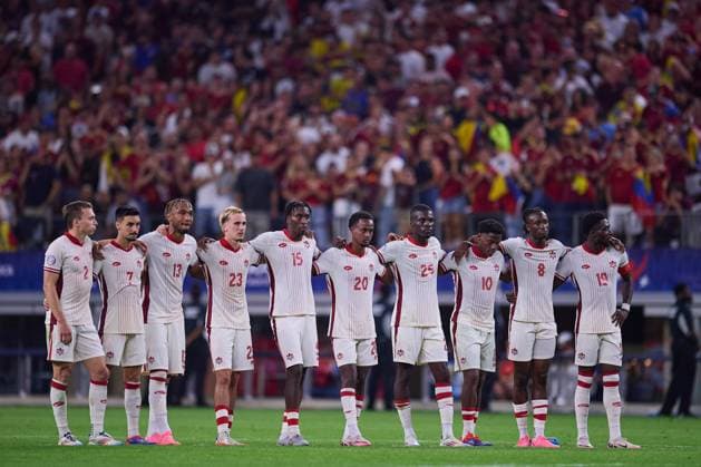 RECORD DATE NOT STATED Copa America USA 2024 Venezuela vs Canada - Quarter-final Platers if Canada during the CONMEBOL Copa America 2024 Quarter-final match between Venezuela and Canada, at AT-T Stadium, on July 05, 2024 in Arlington, Texas, United States. ARLINGTON TEXAS UNITED STATES  Copyright: xJosexLuisxMelgarejox 20240705220655_CA_QF_2024_VEN_CAN_CANADA295