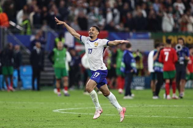 William Saliba (France) during the UEFA EURO, EM, Europameisterschaft,Fussball Germany 2024 match between Portugal 4-5 France at Volkspakstadion on July 05, 2024 in Hamburg , Germany. Noxthirdxpartyxsales  (258789484)
