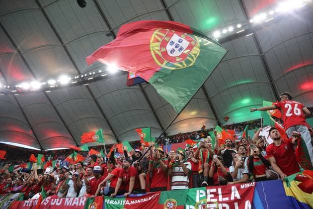 Supporters (Portugal) during the UEFA EURO, EM, Europameisterschaft,Fussball Germany 2024 match between Portugal 4-5 France at Volkspakstadion on July 05, 2024 in Hamburg , Germany. Noxthirdxpartyxsales  (258790299)