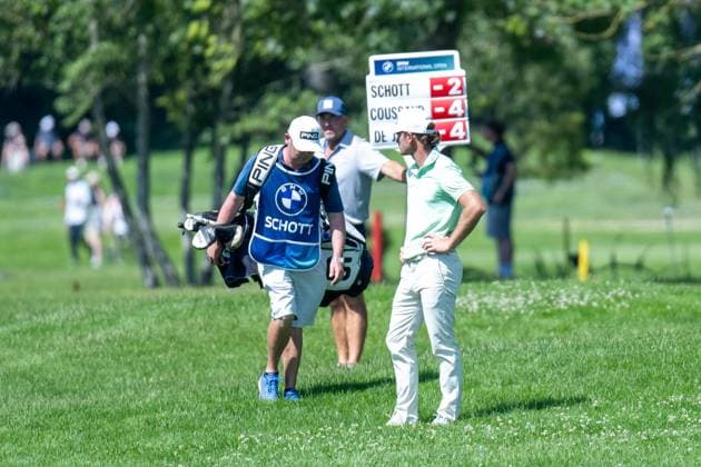 Freddy Schott with his caddy , BMW International Open 2024, Golf, 06 07 2024 Munich Bavaria Germany Copyright: xkolbert-press UlrichxGamelx