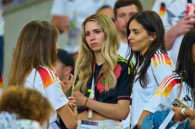 Sophia Weber, girlfriend of Kai Havertz, Anika Bissel, wife of Manuel Neuer, Sara Arfaoui wife of Ilkay Gündogan, DFB 21 sad after the quarter final match GERMANY - SPAIN 1-2 n.V. of the UEFA European Championships 2024 on Jul 5, 2024 in Stuttgart, Germany.