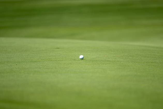 Golf ball on the green, symbolic image, BMW International Open 2024, Golf, 06 07 2024 Munich Bavaria Germany Copyright: xkolbert-press UlrichxGamelx