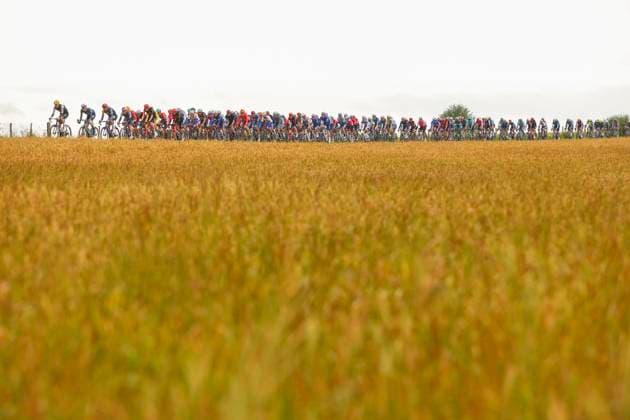 Sport Bilder des Tages Tour de France 2024 - Stage 08 COLOMBEY-LES-DEUX-EGLISES, FRANCE - JULY 06 : Illustration picture of the peloton during stage 8 of the 111th edition of the Tour de France 2024 cycling race, a stage of 183,5 kms with start in Semur-En-Auxois and finish in Colombey-Les-Deux-Eglises on July 06, 2024 in Colombey-Les-Deux-Eglises, France, 06 07 2024 Colombey-Les-Deux-Eglises France  Copyright: xLucaxBettinix