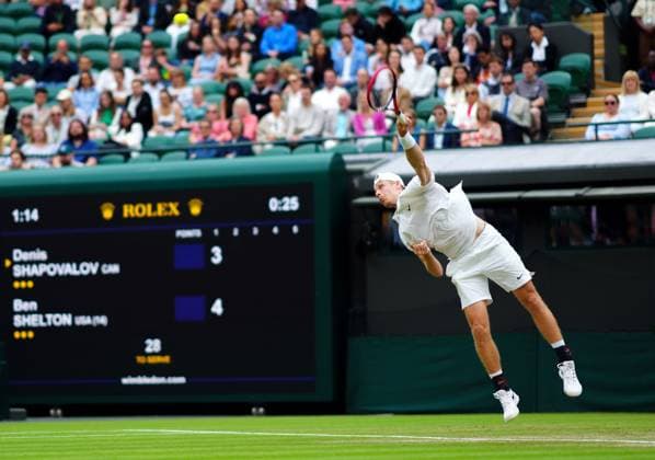 Sport Bilder des Tages Denis Shapovalov during his third round match Wimbledon Tennis Championships, Day 6, The All England Lawn Tennis and Croquet Club, London, UK - 06 Jul 2024  Copyright: xJavierxGarcia Shutterstockx 14574535l