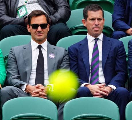 Roger Federer and Tim Henman on No.1 Court Wimbledon Tennis Championships, Day 6, The All England Lawn Tennis and Croquet Club, London, UK - 06 Jul 2024  Copyright: xJavierxGarcia Shutterstockx 14574535t