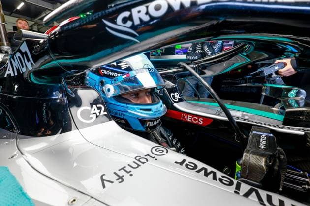 63 George Russell GBR, Mercedes AMG Petronas F1 Team , F1 Grand Prix of Great Britain at Silverstone Circuit on July 6, 2024 in Silverstone, Great Britain Photo by HOCH ZWEI Silverstone Great Britain