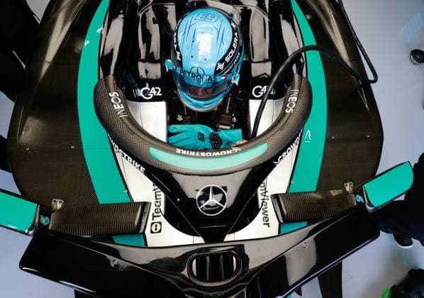 63 George Russell GBR, Mercedes AMG Petronas F1 Team , F1 Grand Prix of Great Britain at Silverstone Circuit on July 6, 2024 in Silverstone, Great Britain Photo by HOCH ZWEI Silverstone Great Britain