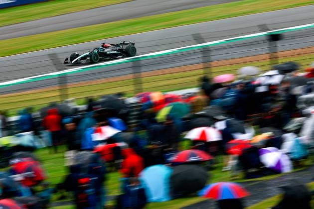 63 George Russell GBR, Mercedes AMG Petronas F1 Team , F1 Grand Prix of Great Britain at Silverstone Circuit on July 6, 2024 in Silverstone, Great Britain Photo by HOCH ZWEI Silverstone Great Britain