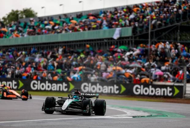 63 George Russell GBR, Mercedes AMG Petronas F1 Team , F1 Grand Prix of Great Britain at Silverstone Circuit on July 6, 2024 in Silverstone, Great Britain Photo by HOCH ZWEI Silverstone Great Britain