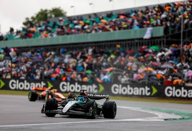 63 George Russell GBR, Mercedes AMG Petronas F1 Team , F1 Grand Prix of Great Britain at Silverstone Circuit on July 6, 2024 in Silverstone, Great Britain Photo by HOCH ZWEI Silverstone Great Britain
