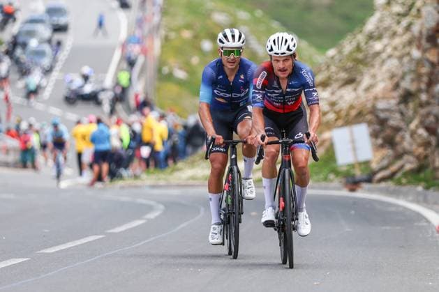 CYCLING - Tour of Austria KALS,AUSTRIA,06.JUL.24 - CYCLING - Tour of Austria, stage 4, St. Johann Alpendorf - Kals. Image shows Sebastian Schoenberger (AUT Team Felt Felbermayr) and Andre Drege (NOR Team Coop - Repsol).  GEPAxpictures xDavidxGeieregger