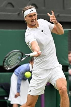 Alexander Zverev of Germany plays Cameron Norrie of Great Britain in the third round of the Wimbledon tennis mens singles championships held at the All England Lawn Tennis & Croquet Club. Featuring: Alexander Zverev of Where: London, United Kingdom When: 06 Jul 2024 Credit: Ray Tang Cover Images **STRICTLY EDITORIAL USE ONLY** EDITORIAL USE ONLY. RESTRICTED TO NEWSPAPERS BASED IN THE UK Copyright: xx coverimg53926051