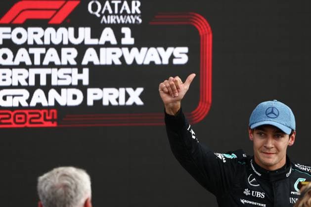 F1 British Grand Prix 2024 Qualifying George Russell of Mercedes after qualifying ahead of the Formula 1 British Grand Prix at Silverstone Circuit in Northampton, Great Britain on July 6, 2024. Northampton United Kingdom  Copyright: xJakubxPorzyckix originalFilename:porzycki-f1britis240706_np3iU.jpg