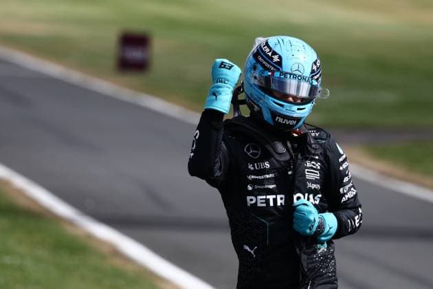 F1 British Grand Prix 2024 Qualifying George Russell of Mercedes after qualifying ahead of the Formula 1 British Grand Prix at Silverstone Circuit in Northampton, Great Britain on July 6, 2024. Northampton United Kingdom  Copyright: xJakubxPorzyckix originalFilename:porzycki-f1britis240706_npwV9.jpg