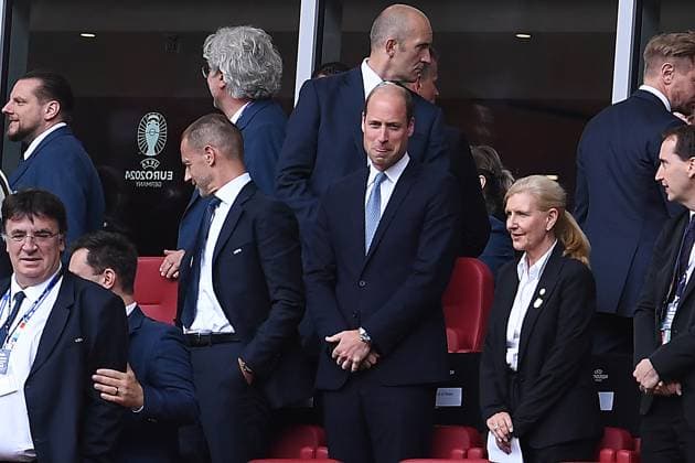 Soccer UEFA EURO 2024 quarter-final England Switzerland on 06 07 2024 at the Düsseldorf Arena in Düsseldorf Aleksander Ceferin UEFA President Prince William Arthur Philip Louis Prince of Wales xRx