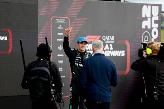 63 George Russell GBR, Mercedes AMG Petronas F1 Team , F1 Grand Prix of Great Britain at Silverstone Circuit on July 6, 2024 in Silverstone, Great Britain Photo by HOCH ZWEI Silverstone Great Britain