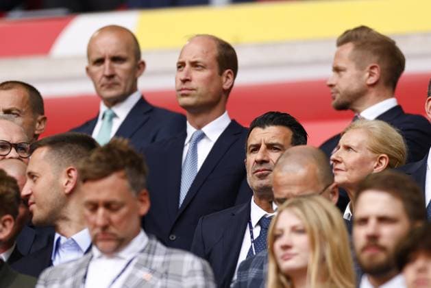 DUSSELDORF, Dusseldorf Arena ,06-07-2024 , European Football Championship Euro2024, round of 8 match no.48 between England and Switzerland, William, Prince of Wales, Luis Figo England - Switzerland (Euro2024)  x25694249x Copyright: