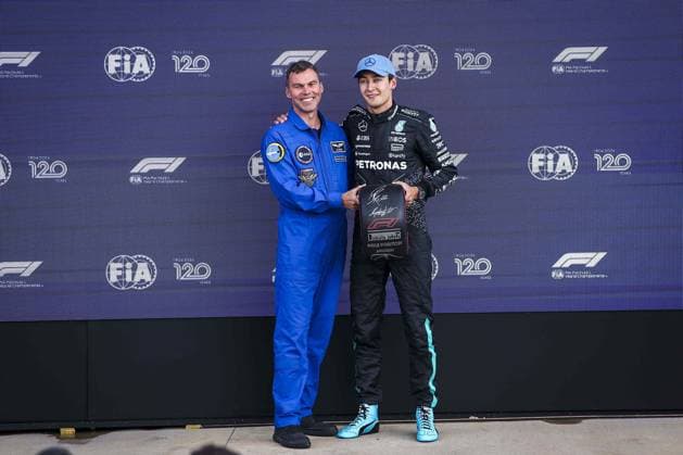 RUSSELL George (gbr), Mercedes AMG F1 Team W15, portrait during the Formula 1 Qatar Airways British Grand Prix 2024, 12th round of the 2024 Formula One World Championship, WM, Weltmeisterschaft from July 5 to 7, 2024 on the Silverstone Circuit, in Silverstone, United Kingdom - F1 - BRITISH GRAND PRIX 2024 DPPI Panoramic  240706_R12_GRAN_BRETAGNA_DP_EA020291