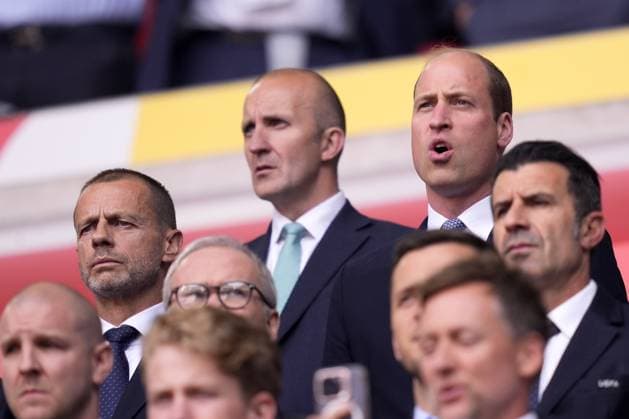 Aleksander Ceferin and William, Prince of Wales, during a quarterfinal match between England and Swiss at the Euro 2024 soccer tournament in Dusseldorf - Esprit Arena, Germany - Saturday, July 6, 2024. - Soccer .  Copyright: xFabioxFerrari LaPressex
