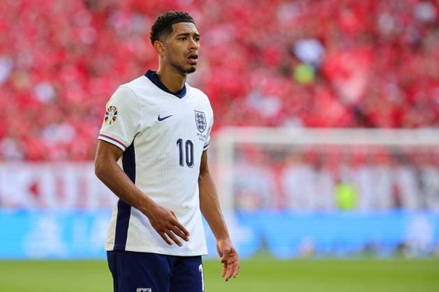 Jude Bellingham of England during the Euro 2024 Quarter-finals football match between England and Switzerland at Dusseldorf Arena Stadium in Dusseldorf (Germany), July 6th, 2024. cesarexpurini
