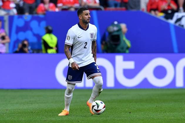 Soccer UEFA EURO 2024 quarter-final England Switzerland on 06 07 2024 at the Düsseldorf Arena in Düsseldorf Kyle Walker England xRx