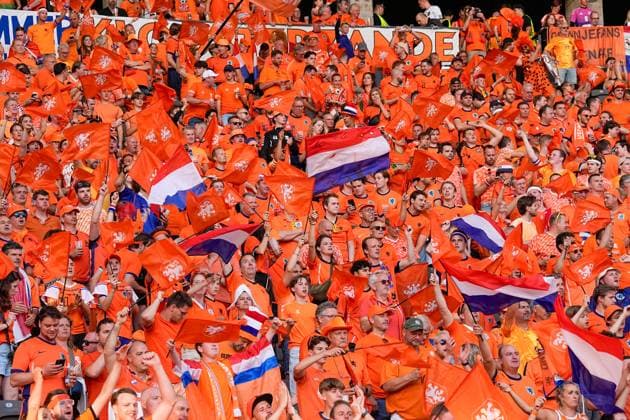 Berlin, Germany, July 6th 2024: Fans of Netherlands during the UEFA EURO, EM, Europameisterschaft,Fussball 2024 Germany quarterfinal football match between Netherlands and Turkiye at Olympiastadion in Berlin, Germany. (Daniela Porcelli SPP)  Copyright: xx spp-en-DaPoSp-20240706-_DP24045