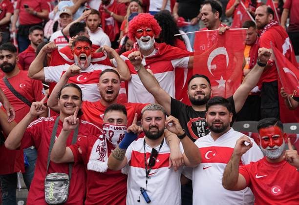Turkiye s supporters before UEFA EURO, EM, Europameisterschaft,Fussball 2024 quarter final football match between Turkiye and Netherlands at Olympiastadion in Berlin, Germany, on 6 July, 2024. (Photo: Copyright: MehmetxSirinxToplaoglu DepoxPhot 18374865