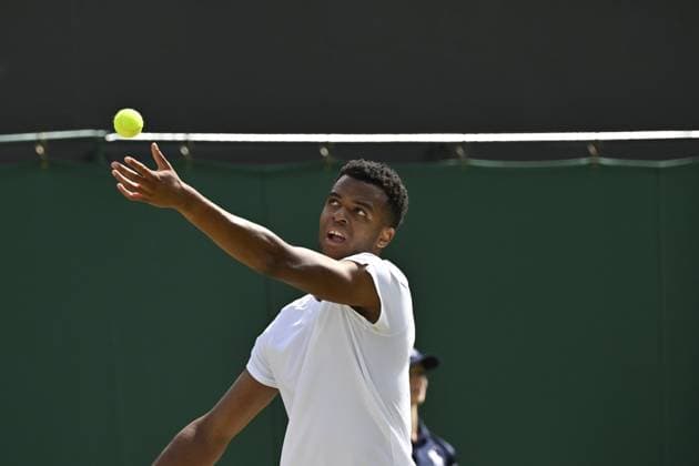 Tennis : Wimbledon 2024 - England - Giovanni Mpetshi Perricard - France Tennis : Wimbledon 2024 - England - 06 07 2024 ChrysleneCaillaud Panoramic 