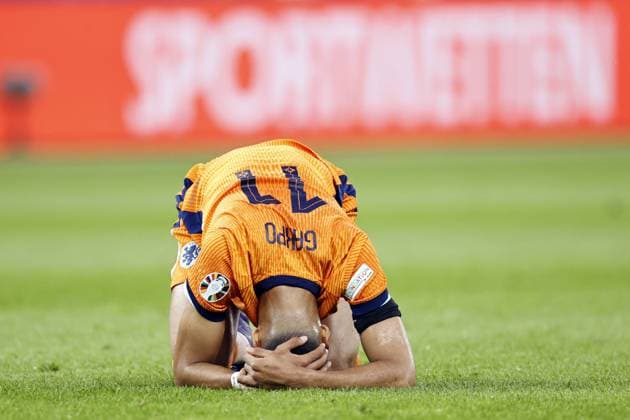 BERLIN - Cody Gakpo of Holland during the UEFA EURO, EM, Europameisterschaft,Fussball 2024 quarter-final match between the Netherlands and Turkey at the Olympiastadion on July 6, 2024 in Berlin, Germany. ANP MAURICE VAN STEEN UEFA EURO 2024 2024 xVIxANPxSportx xxANPxIVx 502920547 originalFilename: 502920547.jpg