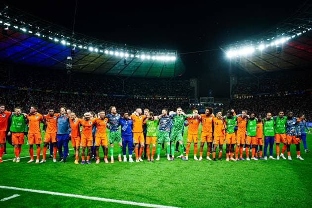 Netherlands cheers after victory end of match GER, Netherlands vs Turkey, European Football Championship, UEFA Euro 2024, quarter-final, 06 07 2024 GER, Netherlands vs Turkey, European Football Championship, UEFA Euro 2024, quarter-final, 06 07 2024 Berlin Copyright: xEibner-Pressefoto MarcelxvonxFehrnx EP_MFN